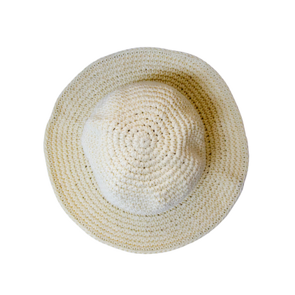 Adult Wide Brim Hat - Crema